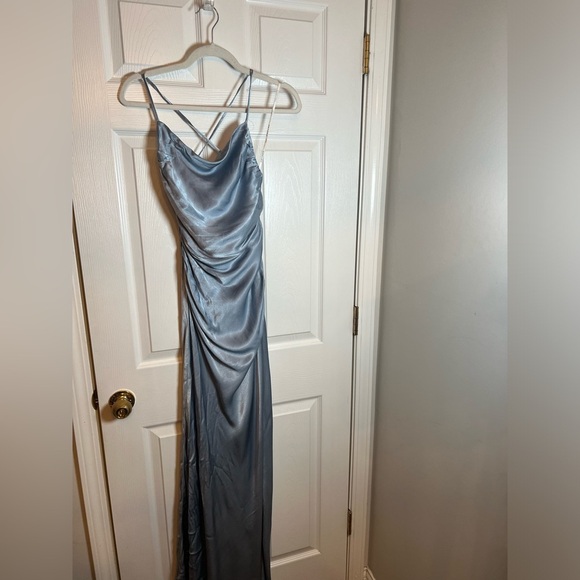 NEW Shona Joy La Lune Lace Back Maxi Dress in Powder Blue - Picture 4 of 9